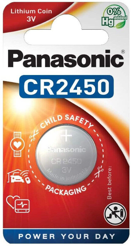 Panasonic CR2450 Lithium Power Knopfzelle CR2450EL