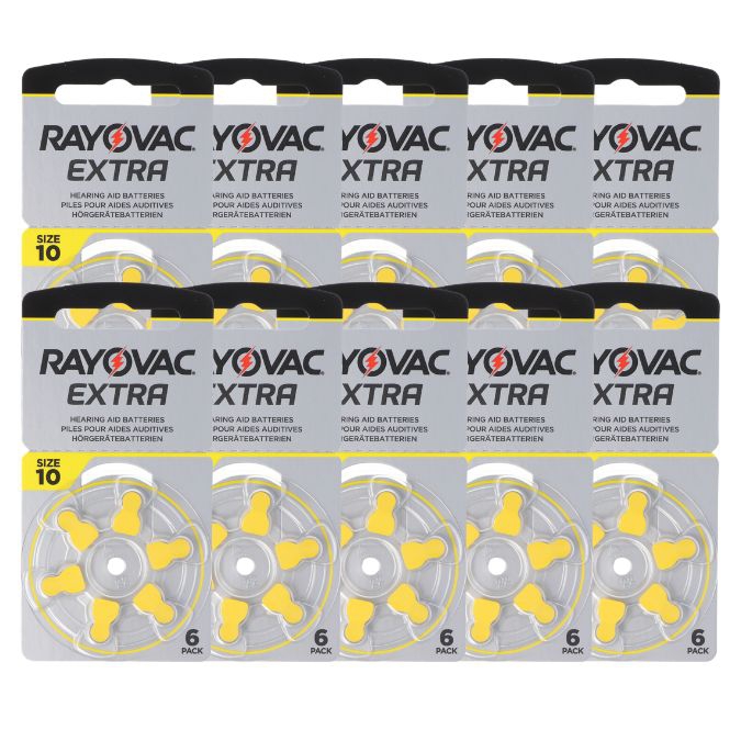10x6er Blister Hörgerätebatterie Rayovac H10MF